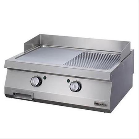 Öztiryakiler Set Üstü Yarı Oluklu Izgara Elektrikli 80x70x30 700 Seri Krom Kaplı 7864.N1.80703.14C